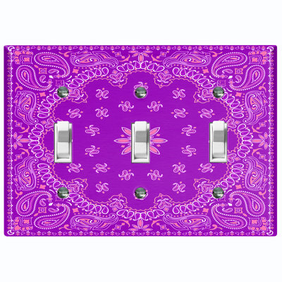 Patterned 3 - Gang Toggle Light Switch Standard Wall Plate