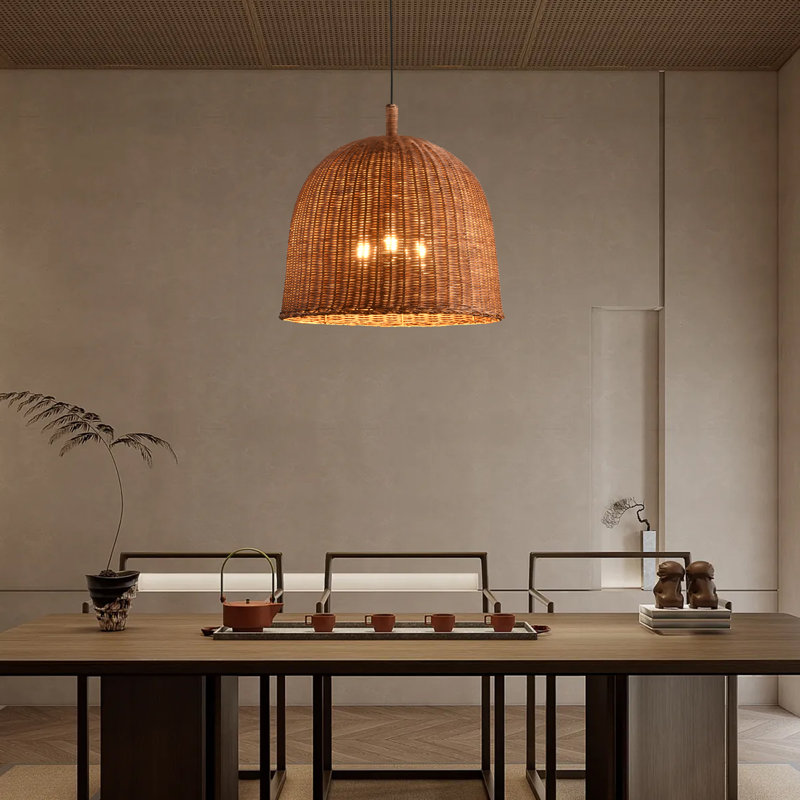 Luminaire suspendu en rotin 3 lumières Caseyn