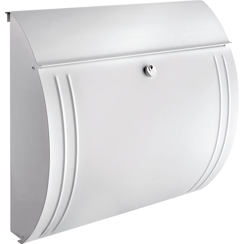 Milano Wall Mounted Galvanised Steel Lockable Weatherproof Post Box, White