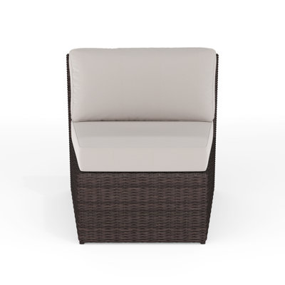 Martha Stewart Bedford Outdoor Modular Rattan Wicker Patio Curved Sectional Sofa Seat