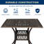 Wyeth Square Metal Outdoor Dining Table With Umbrella Hole , 35.4'' in. W 35.4'' in. D