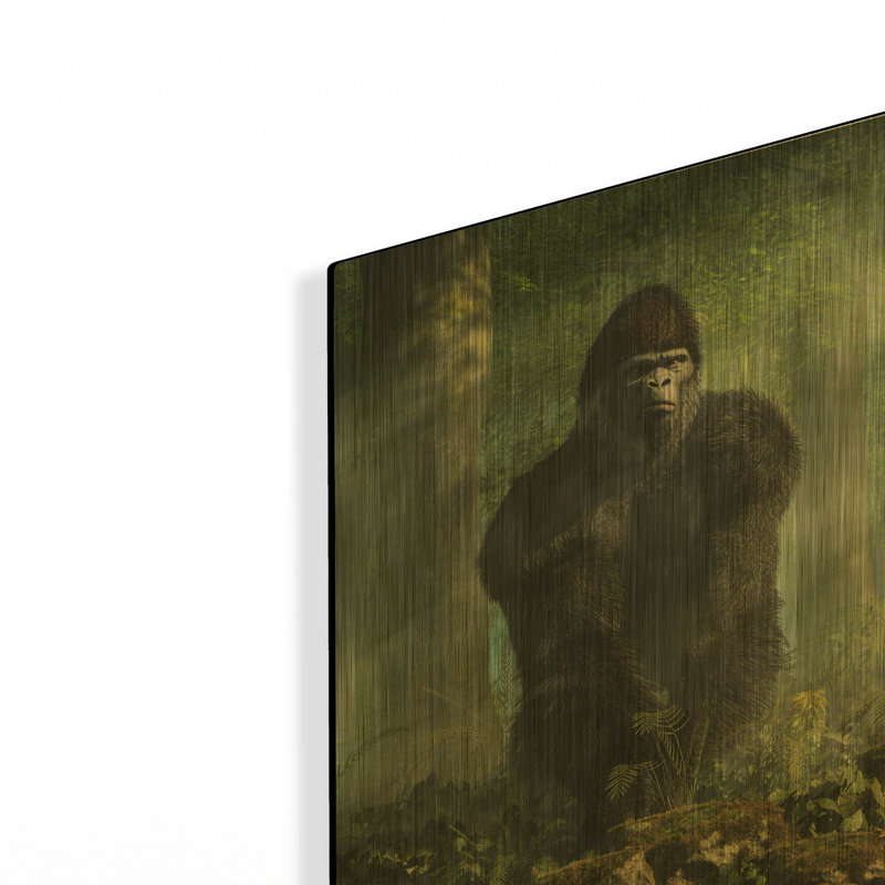 «Gorilla» par Daniel Eskridge, art mural en métal doré, 12 po x 16 po, 12 po x 16 po