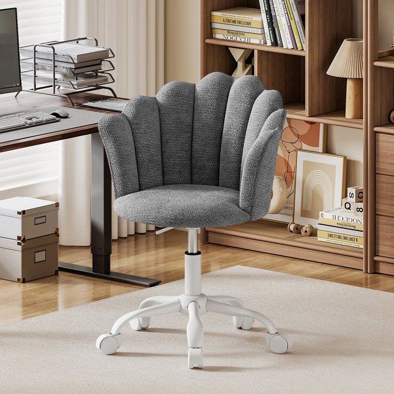 Office Chair, Adjustable Height Swivel Chair, Chenille Vanity Chair, Comfy Padded Computer Desk Chair For Office, Study, Bedroom