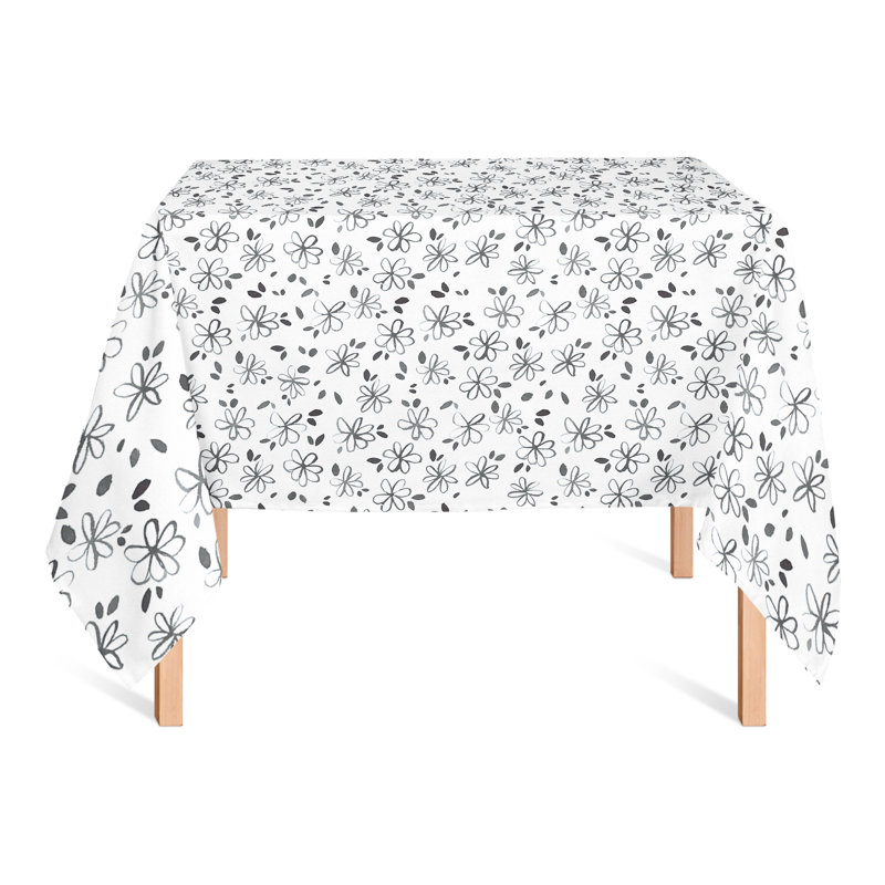 Nappe florale en polyester, Noir, L 102 po x l 58 po