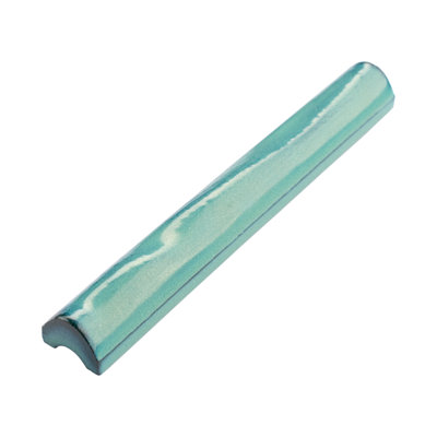 Antic Special 3/4" x 6" Glossy Ceramic Pencil Liner Wall Tile Trim in Lava Verde