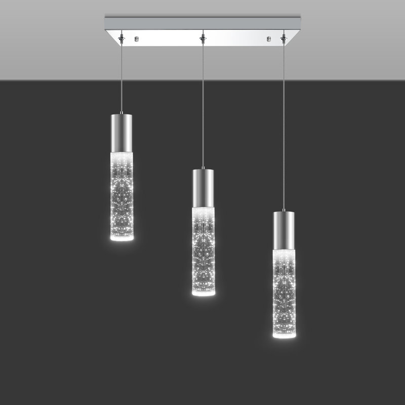 Led Bubble Crystal Chrome Dimmable Pendant