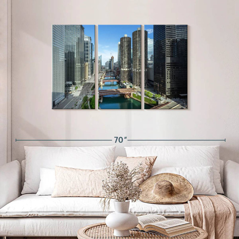 Tergel Chicago Riverside Towers, H 28 po x l 45 po
