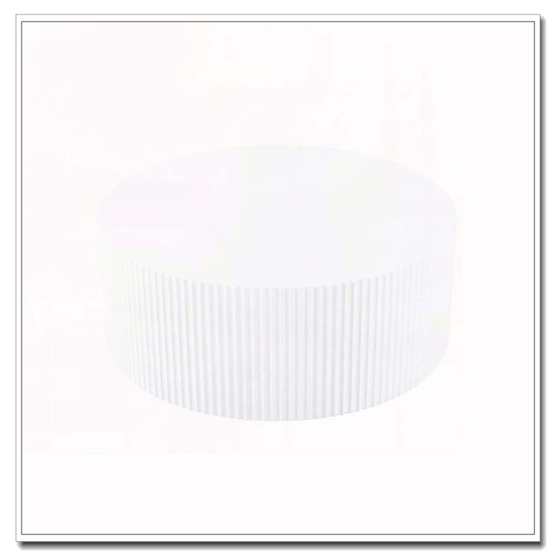 Round Coffee Table with Handcrafted Relief, White