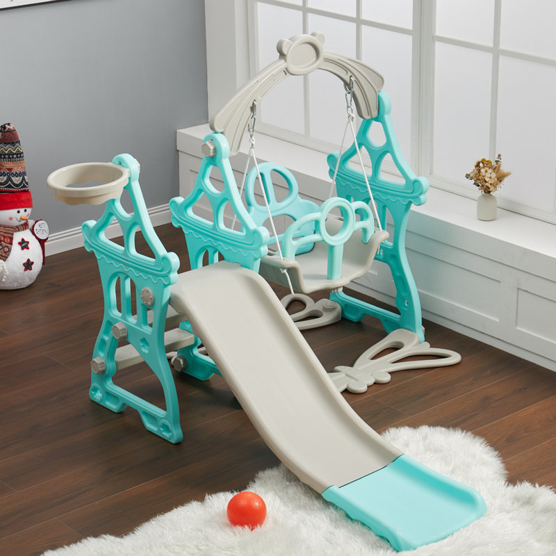 Northrup Zoomie Kids Plastic Swing Set with 1 Swing(s) , 1 Slide(s), Green/Grey