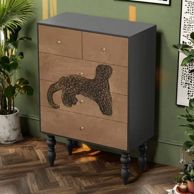 Modern Five Drawer  Storage Accent Chest