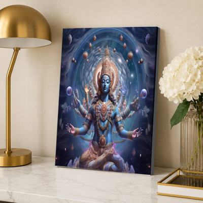 Hindu god Vishnu in cosmic poster
