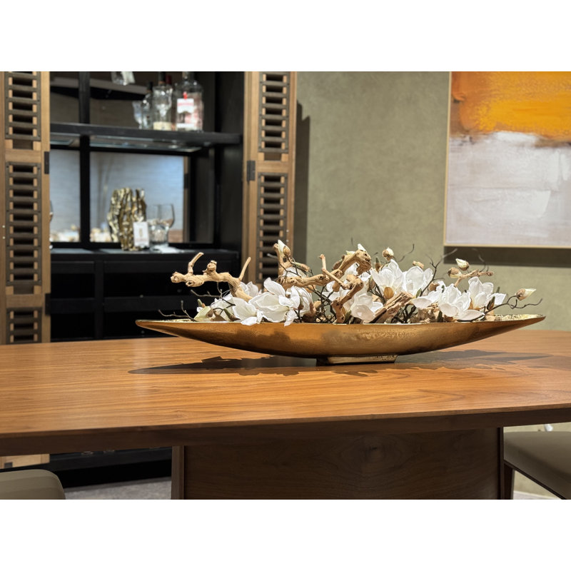 Centre de table Magnolia Driftwood and Denver Boat, H 8 po x l 40 po x P 5 po, Doré