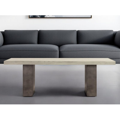 Table basse 24 "en bois massif et gris foncé 24"