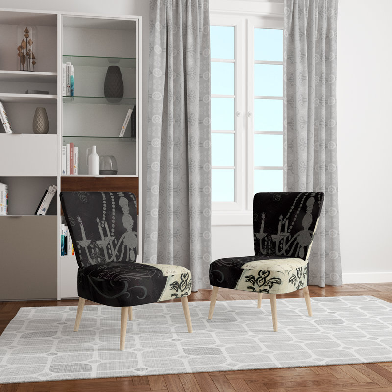 Chaise d'appoint rembourrée en velours French Couture II