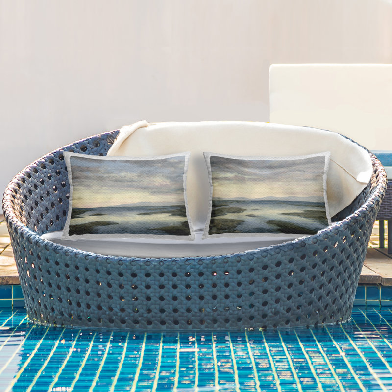 Sunlit Sea Expanse 2 Piece Outdoor Printed Pillow Set design by Michael Willett