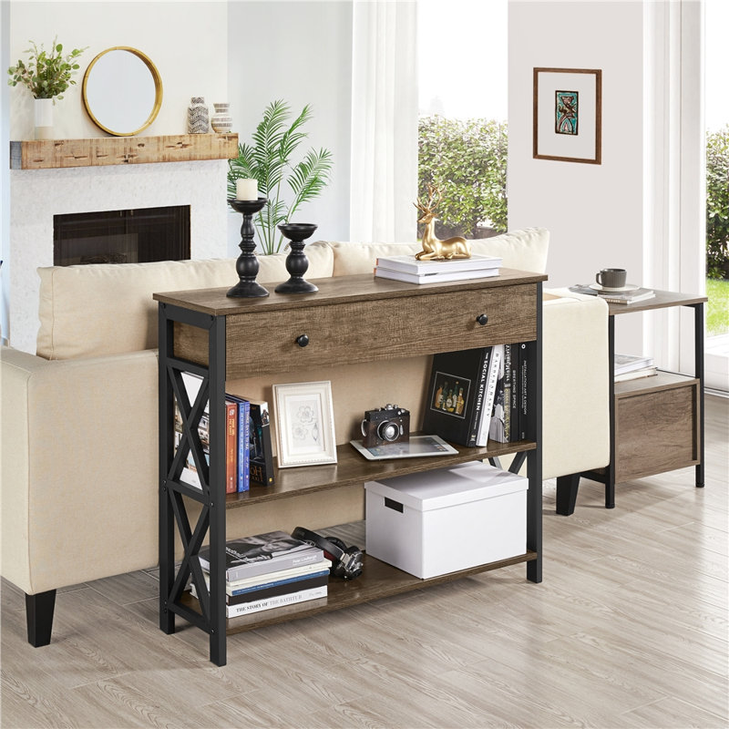 Keivha 39.5'' Console Table, Taupe Wood