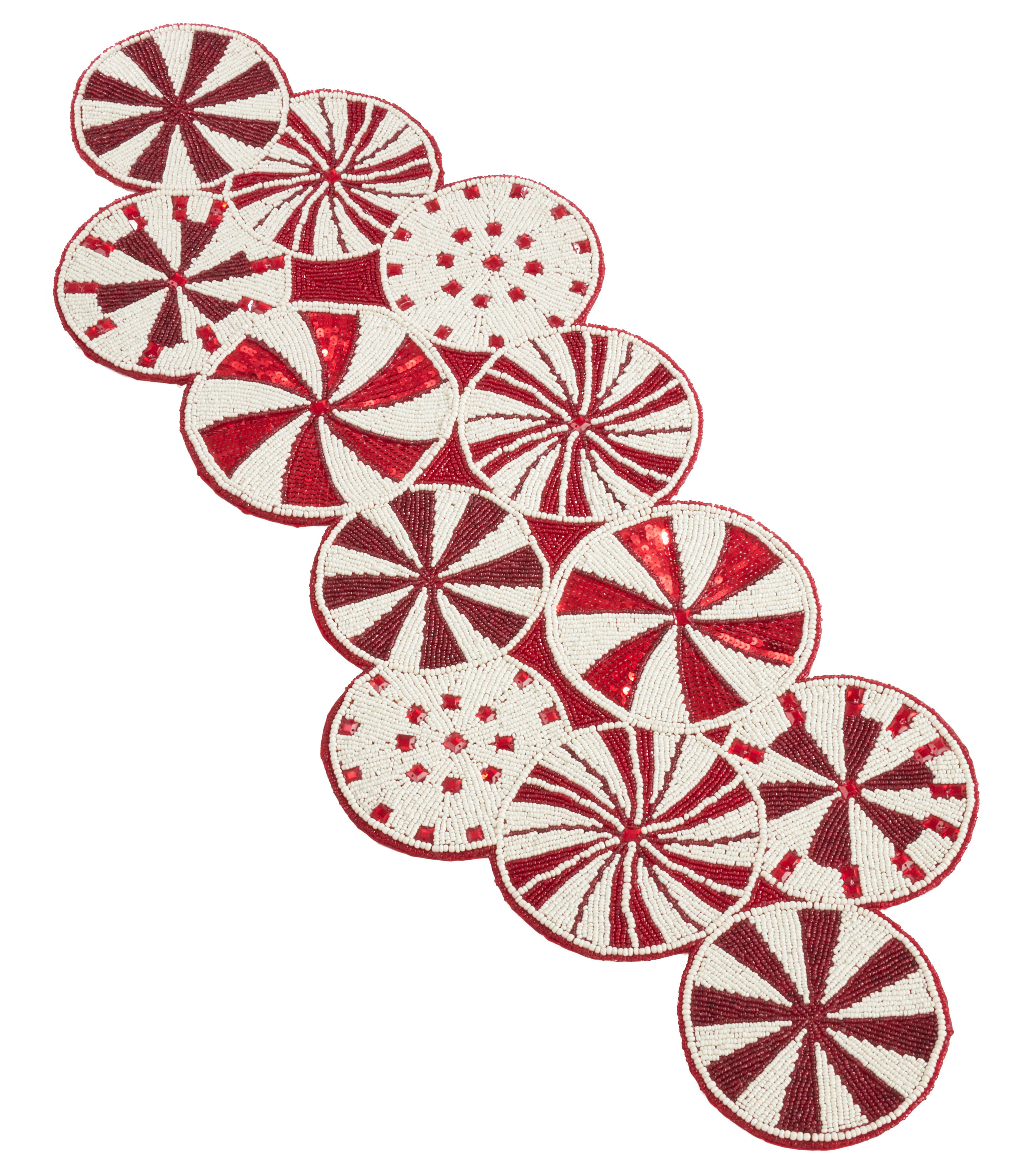 The Holiday Aisle® Jakob Beaded Candy Cane Table Runner & Reviews | Wayfair