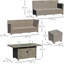 Hulme Rattan Garden Furniture with Fire Pit and Waterproof Cover Grey