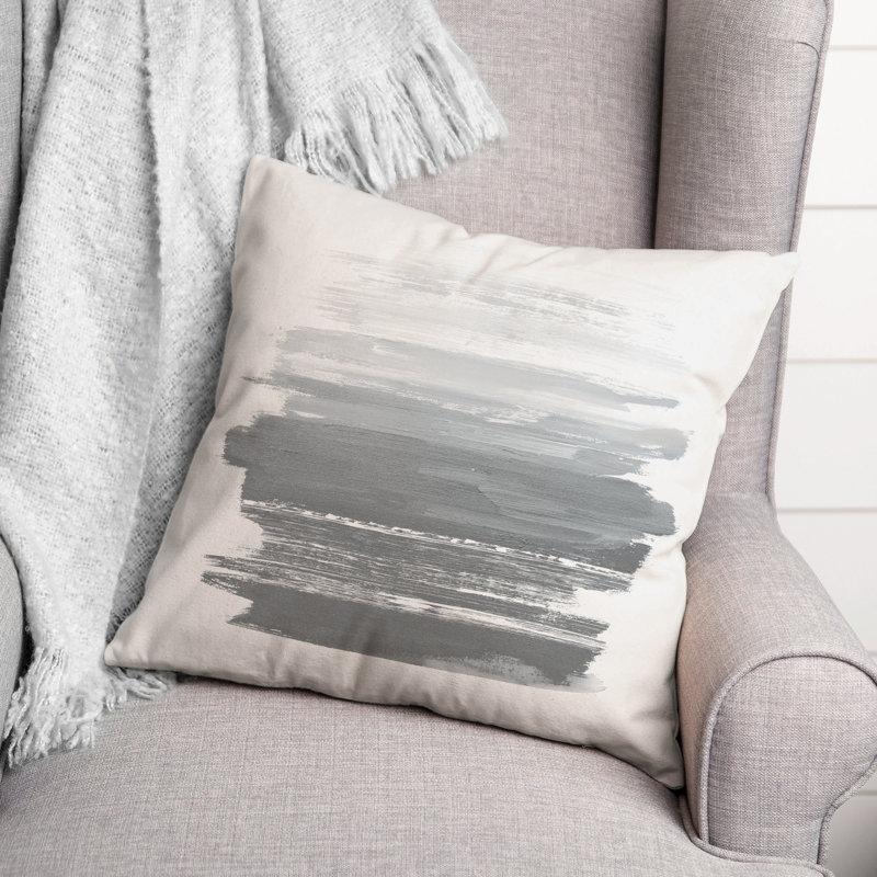 Outdoor Throw Pillow, 16" x 16", Gray