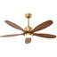 Ventilateur de plafond de 52 po à 5 pales en bois massif avec éclairage DEL-440157212