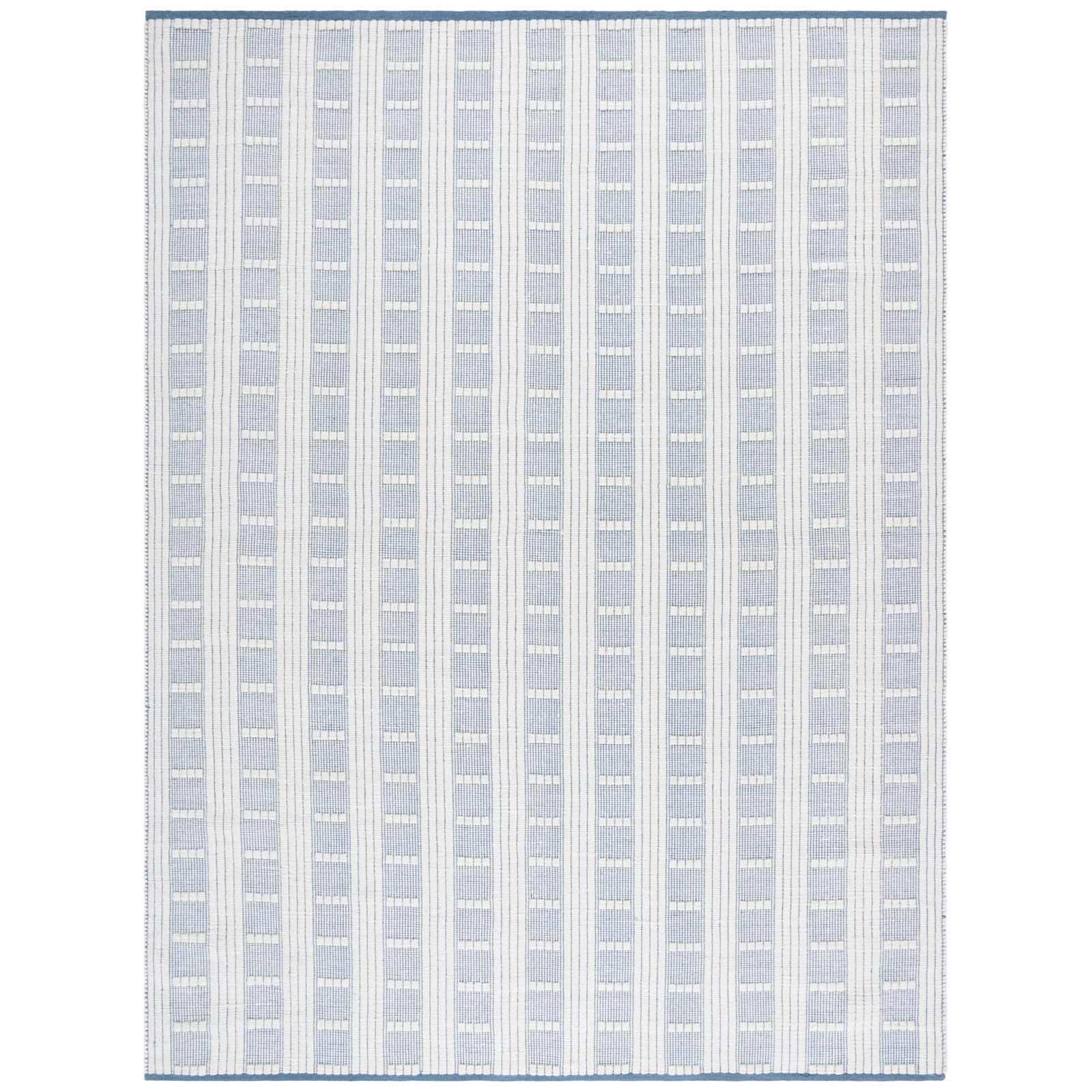Vermont 951 Flatweave Wool/Cotton Geometric Rug in Green/Ivory, Rectangle 8' x 10', Blue 