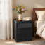 Ensemble de chambre à coucher 3 pièces Kizzy, commode 6 tiroirs et 2 tables de chevet avec grande armoire de rangement, dispositifs anti-basculement-131235230