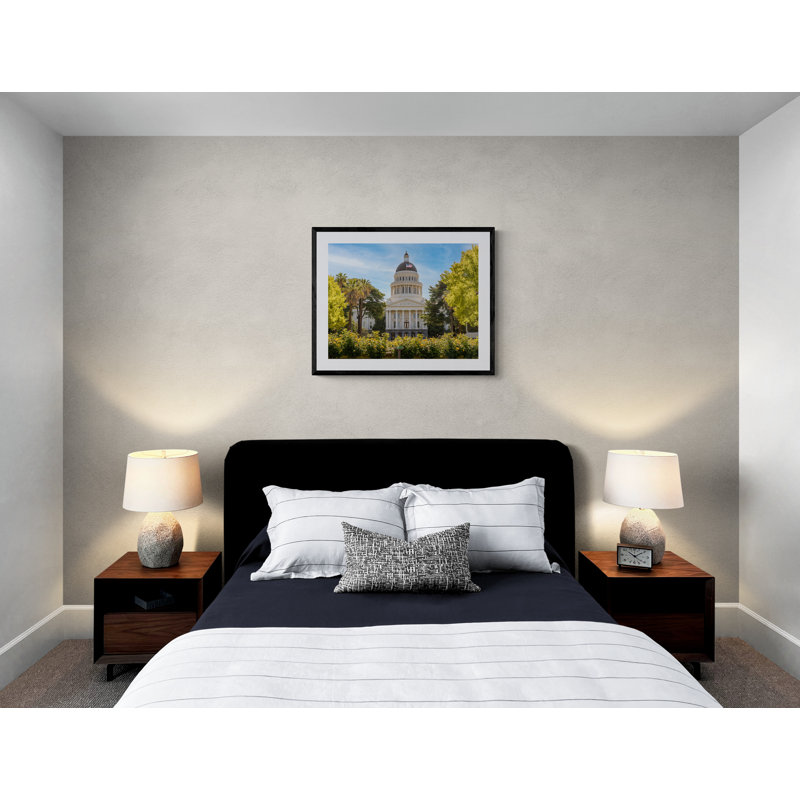 State Capitol In Sacramento Print by Steven Heap, Black Framed Paper, 24" H x 30" W