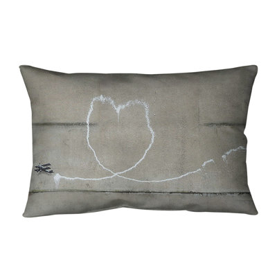 Love Plane White Indoor / Outdoor 14" Lumbar Pillow