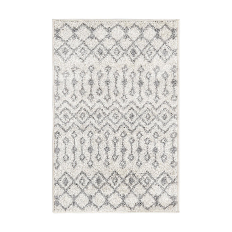 Somerville Geometric Indoor Rug, Rectangle 7'10" x 10', Gray/Ivory