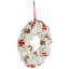 Plush Peppermint And Candy Canes Christmas Wreath Decoration - 13" - Unlit