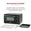 Tower T14043 Mini Oven with Adjustable Temperature Control, 90 Minute Timer, Baking Tray and Wire Rack, 23 Litre, Black with Silver Accents