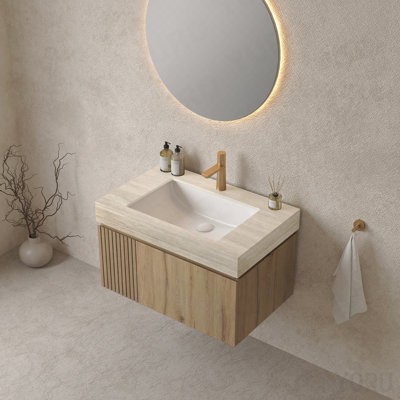 Armoire 48 "en grain de bois de chêne blanc avec portes doubles et un tiroir, sans couvercle et évier, sans couvercle ni évier