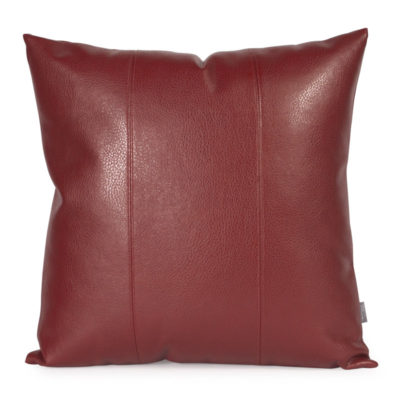 Coussin décoratif en similicuir, 24" x 24", Red