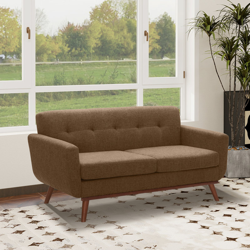 Carmencita 65" Square Arm Loveseat, Iron, Brown