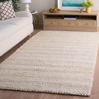 Tapis uni en jute / coton Keyia