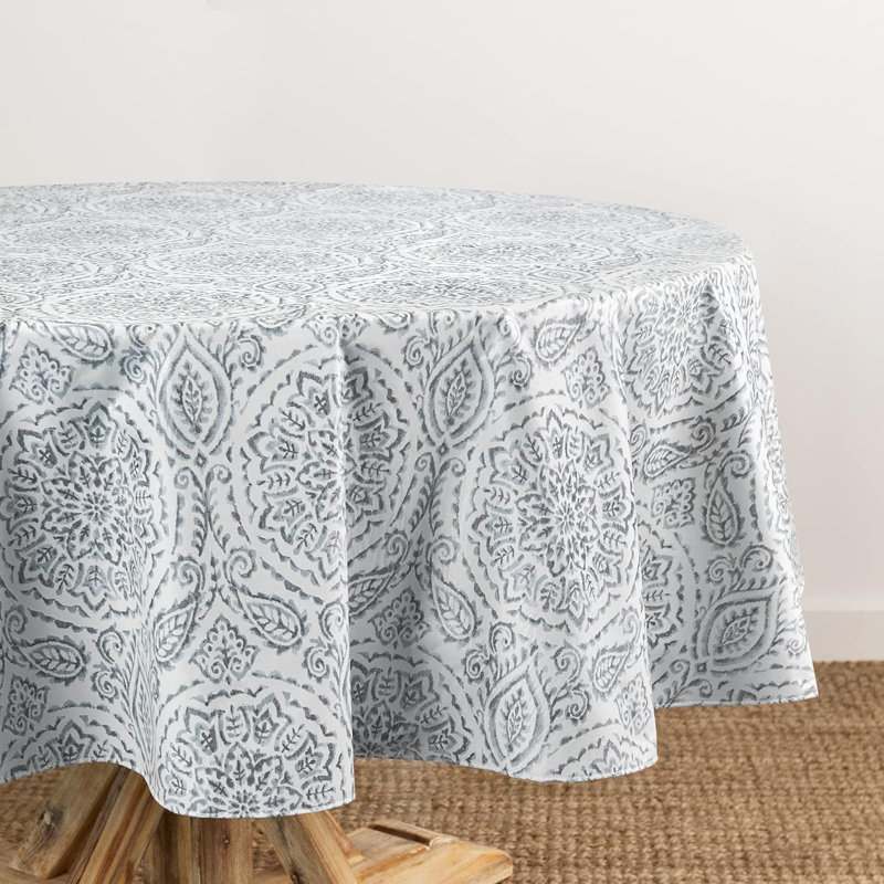 Nappe en vinyle résistant à l'eau et aux taches avec envers en flanelle, Gris