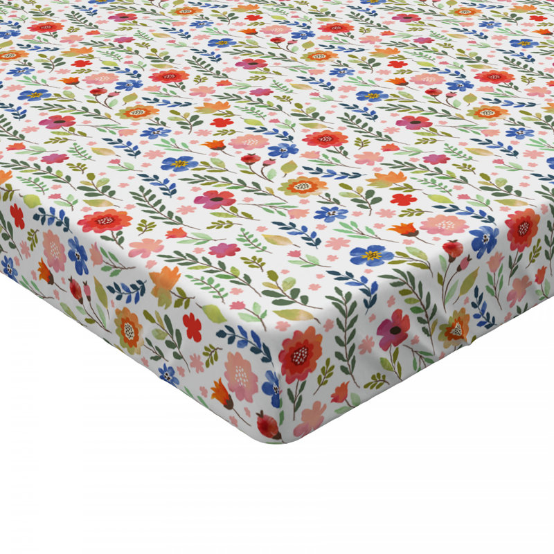 Microfiber Floral Fitted Sheet, Twin XL Fitted Sheet, Floral