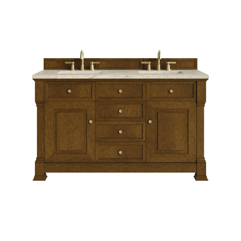 Brookfield 60'' W Vanity, Honey Oak, Tajnar Eclos