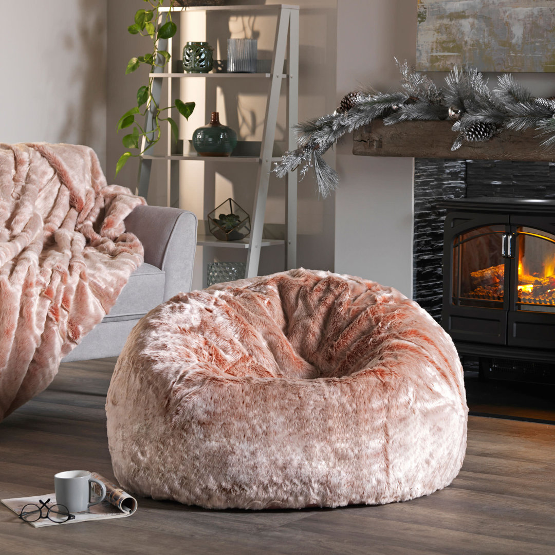 icon Classic Faux Fur Fluffy Bean Bag Chair