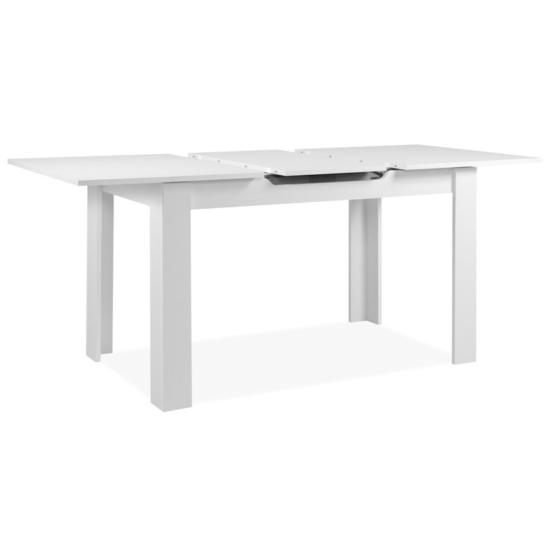 Sachika Extendable Dining Table, 75cm H x 125cm L x 80cm W, White, White