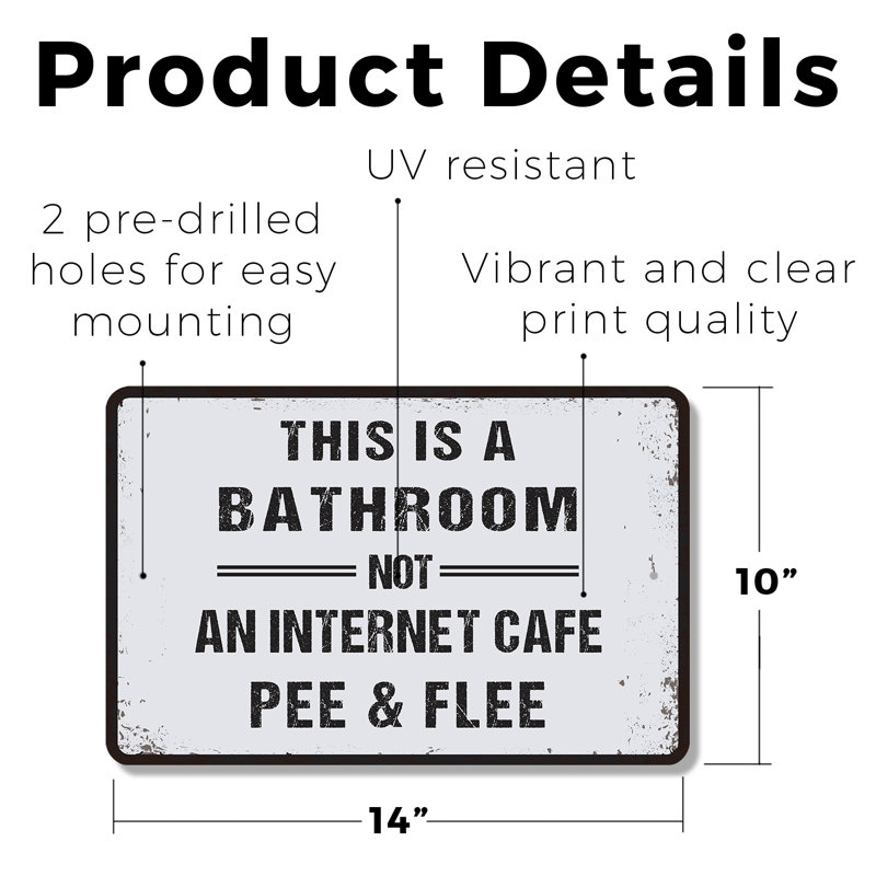 This Is a Bathroom, H 10 po x l 14 po x P 0,1 po