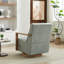 Fauteuil d'appoint pivotant en lin 29,7 po avec accoudoirs ouverts en bois massif l 29,7 po