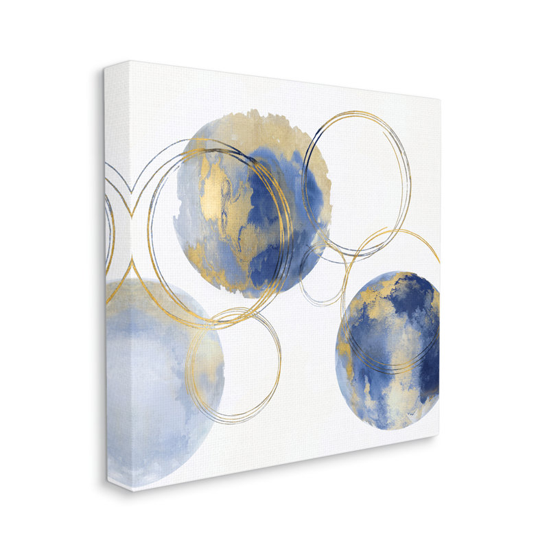 Globe de formes abstraites - Peinture sur toile, H 24 po x l 24 po x P 1,5 po, Toile tendue