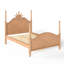 Lit plateforme double en forme de couronne, cadre de lit à baldaquin en bois avec tête de lit incurvée, naturel