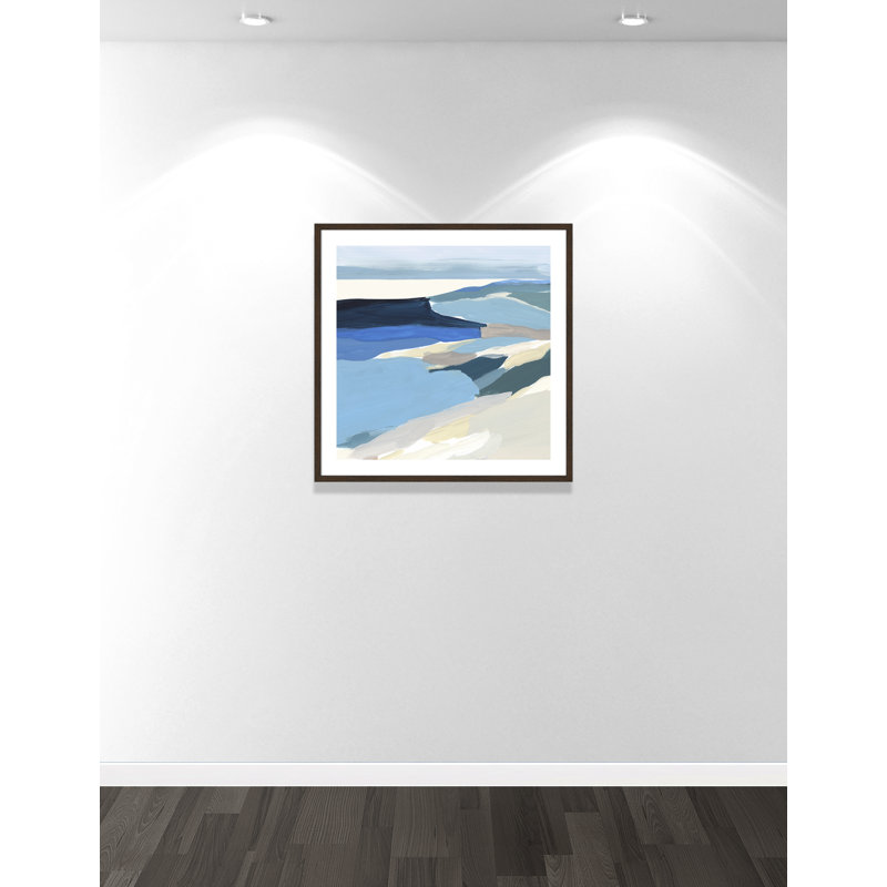 Graham Lake II, 33.25" H x 33.25" W x 0.75" D, Walnut Wood Framed Paper