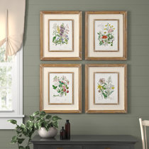 Floral Spring Tapestry Pattern by Birch Lane - Picture Frame Print Frame Color: Silver, Size: 32 H x 22 W