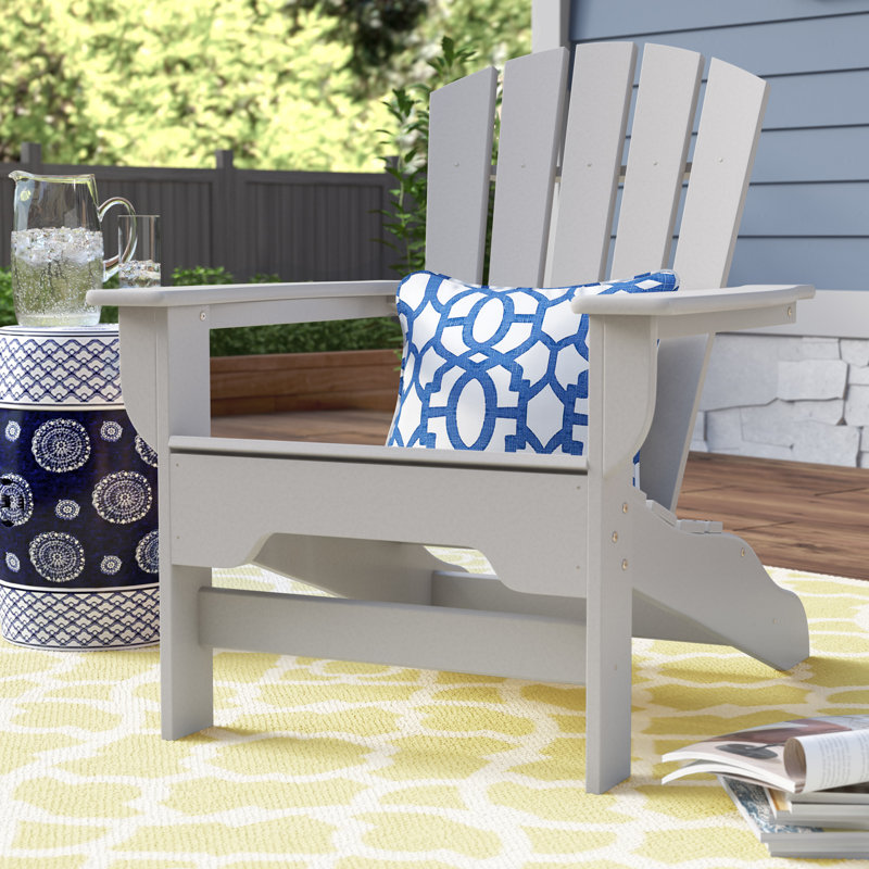Chaise Adirondack en plastique / résine Willene, Gris clair