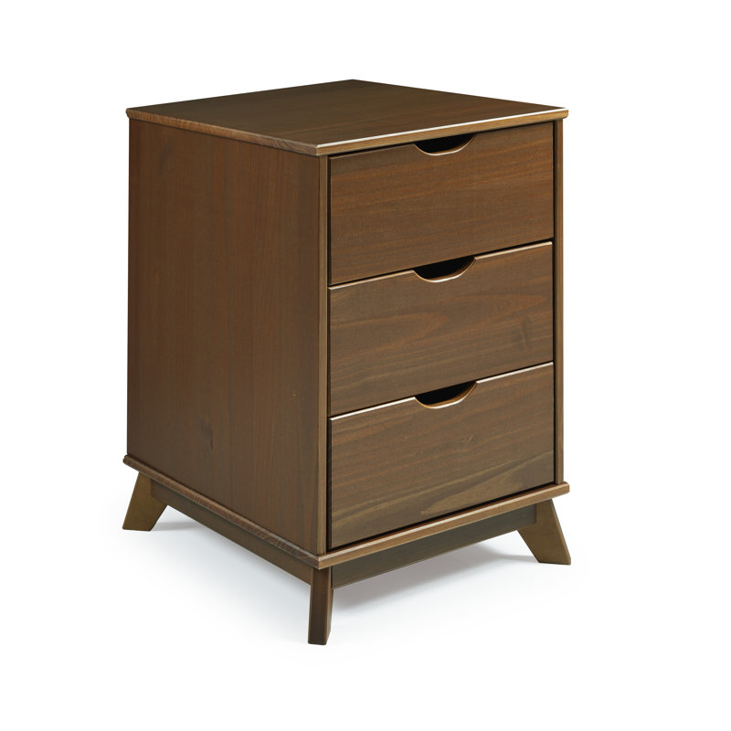 Marialana 19.3'' W Solid Wood Nightstand, Walnut