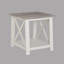 Table basse rectangulaire blanche et brun 3 et tables de bout carrées 3 - Mobilier de salon moderne