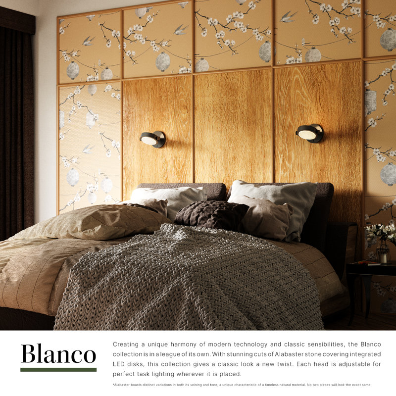 Blanco 1 - Light LED Bath Sconce, Vintage Brass/Alabaster